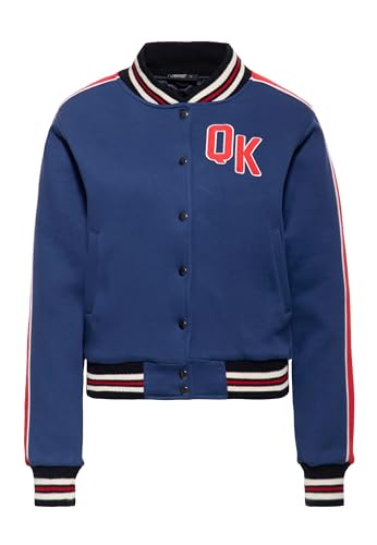 Queen Kerosin Damen Collegejacke · Varsity Jacket · Bikerjacke · Bomberjacke · Winterjacke · Stickereien · Gefüttert · Wattiert · Retro · Vintage · Sweat · Streifen · 50s · Pinup · Heartbreaker von Queen Kerosin