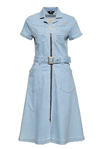 Queen Kerosin Damen Denim Kleid | Workwear Kleid | Jeanskleid | Vintage Kleid | Swingkleid | 50S Style | Rockabilly Speedway Queen von Queen Kerosin