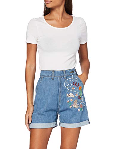 Queen Kerosin Damen Western Jeans-Shorts, Hellblau, L von Queen Kerosin