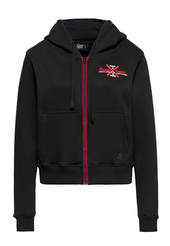 Queen Kerosin Damen Kapuzenjacke Sweatjacke Mit Kapuze Retro Comic Art 50s Ski Vintage Damen Rockabella Fast & Curvy von Queen Kerosin