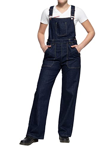 Queen Kerosin Damen Latzhose | Jeans Hose | Denim Pants | Dungarees | Worker Hose | Worker Pants | Marlene Fit von Queen Kerosin