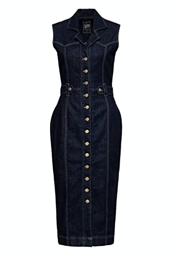 Queen Kerosin Damen Pencil Kleid | Bleistiftkleid | Denim Kleid | Westernkleid | Jeanskleid von Queen Kerosin