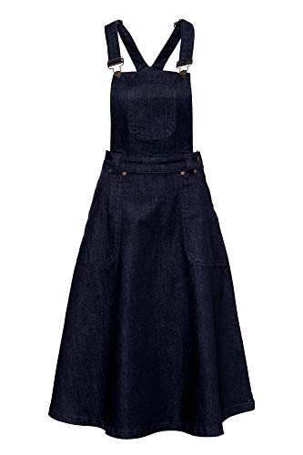 Queen Kerosin Damen Retro Denim Latzrock | Swing A-Linie | Regular Fit | Workwear von Queen Kerosin