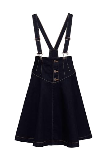 Queen Kerosin Damen Rock | Denim | Jeansrock | Latzrock | Träger | Swingrock | A-Linien Rock | Vintage | Retro | Rockabella | Western | 50s | Pinup von Queen Kerosin