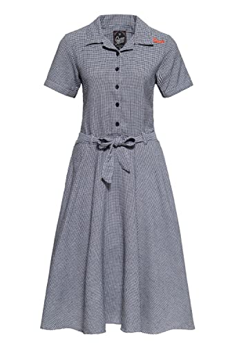 Queen Kerosin Damen Swing Kleid | A-Linie | Workwear| Midi-Kleid | Midi Länge | Hahnentrittmuster| Blusenkleid von Queen Kerosin