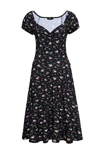 Queen Kerosin Damen Swing Kleid | Kurzarm Kleid | Sommerkleid | All-Over-Print | Swing Dress | Vintage Kleid | Rockabella | Cowgirl | Howdy | Kitty Howdy von Queen Kerosin