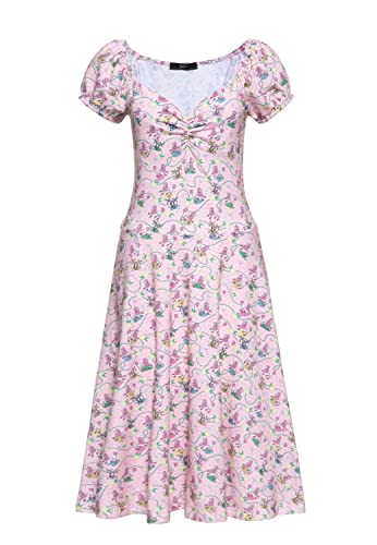Queen Kerosin Damen Swing Kleid Kurzarm Kleid Sommerkleid All-Over-Print Swing Dress Vintage Kleid Rockabella Poodle von Queen Kerosin