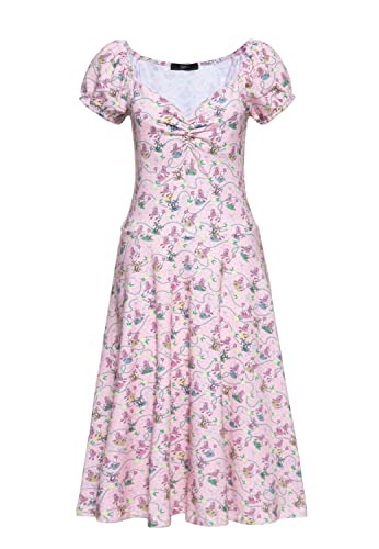 Queen Kerosin Damen Swing Kleid | Kurzarm Kleid | Sommerkleid | All-Over-Print | Swing Dress | Vintage Kleid | Rockabella Poodle von Queen Kerosin