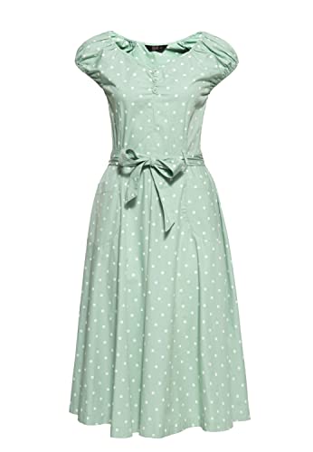Queen Kerosin Damen Swing Kleid | Polka Dots All-Over-Print | Sommerkleid | Punkte | 50S | 40S | 60S | Gepunktet | Vintage | Rockabilly | Rockabella | Swing Dress von Queen Kerosin