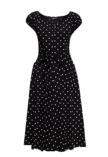 Queen Kerosin Damen Swing Kleid Polka Dots All-Over-Print Sommerkleid Punkte 50S 40S 60S Gepunktet Vintage Rockabilly Rockabella Swing Dress von Queen Kerosin