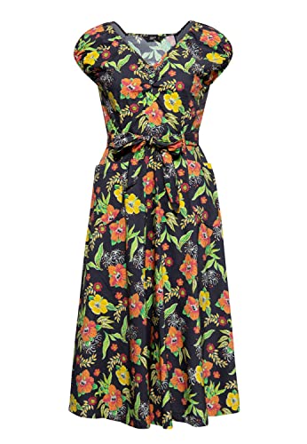 Queen Kerosin Damen Swing Kleid Tropischer All-Over-Print Sommerkleid Hibiskus 50S 40S 60S Tropical Vintage Rockabilly Rockabella Hibiskus Black Queen Kerosin Damen Swing Kleid Tropischer All-Over-Print Sommerkleid Hibiskus 50S 40S 60S Tropical Vintage Rockabilly Rockabella Hibiskus Black von Queen Kerosin