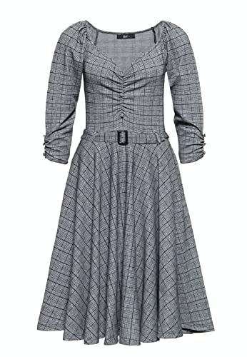 Queen Kerosin Damen Swingkleid Vintage Kleid 50S Style Rockabilly Karo-Kleid Swing-Dress Rockabilly von Queen Kerosin
