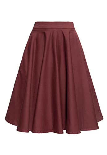 Queen Kerosin Damen Swingrock | Full Circle Skirt | Weit Schwingend | Midi Länge von Queen Kerosin