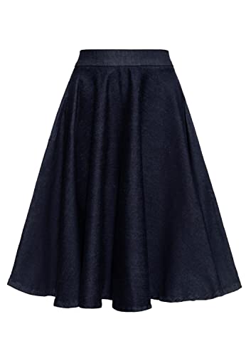 Queen Kerosin Damen Swingrock | Full Circle Skirt | Jeans Rock | Weit Schwingend | Swing Skirt | Denim Skirt | Denim Rock von Queen Kerosin