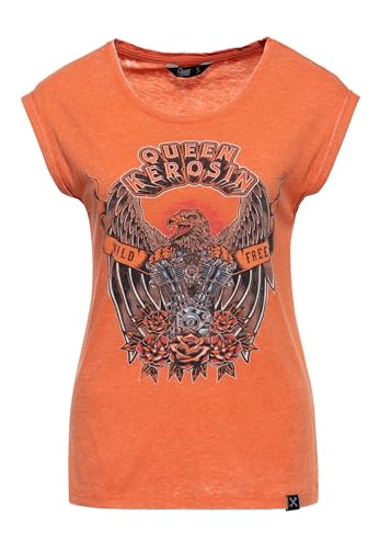 Queen Kerosin Damen T-Shirt · Printshirt · Vintage · Sleeveless · 50s · Retro · Rockabella · Used · Rundhals · Used · Roll-up · Used · Kurzarm · Slim Fit · Wild & Free von Queen Kerosin