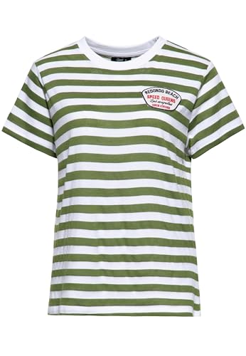 Queen Kerosin Damen T-Shirt Maritim Bretonstreifen Striped Streifen Matrose Sailor Vintage Retro Rockabella Redondo Beach Breton Ringelshirt Redondo Beach - Speed Kings von Queen Kerosin