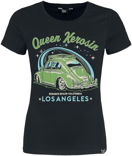 Queen Kerosin Los Angeles Frauen T-Shirt schwarz M 92% Baumwolle, 8% Elasthan Rockabilly, Rockwear von Queen Kerosin