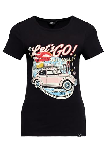 Queen Kerosin Damen T-Shirt Sun Valley Idaho Ski Winter Vintage Retro Rockabilly 50s Print Artwork Comic Usa Sun Valley von Queen Kerosin