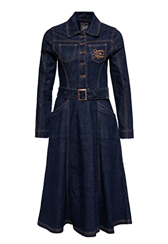 Queen Kerosin Damen Vintage Denim Swing Dress | A-Linie | Regular Fit Q Crown von Queen Kerosin