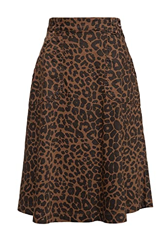 Queen Kerosin Damen Vintage Denim Swing Rock | A-Linie | Regular Fit | Leo Look von Queen Kerosin