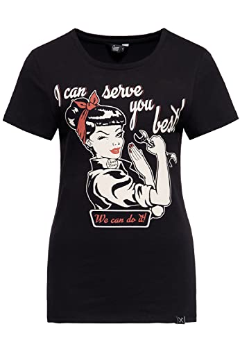 Queen Kerosin I Can Serve You Frauen T-Shirt schwarz XS von Queen Kerosin