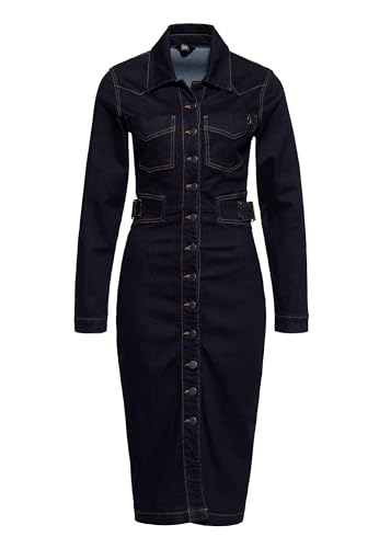 Queen Kerosin Damen Workwear Kleid PencilDress Bleistiftkleid Rockabella Rockabilly 50S 1950S Vintage Retro Kustom Kulture von Queen Kerosin