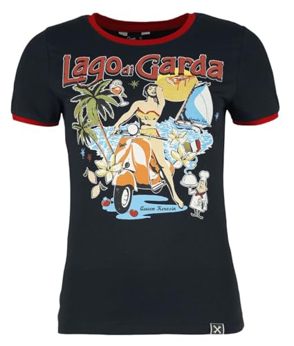 Queen Kerosin Lago Di Garda Frauen T-Shirt schwarz/rot L von Queen Kerosin