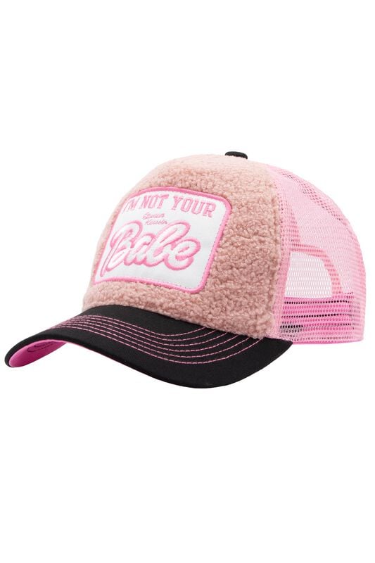 Queen Kerosin Not Your Babe Teddy Trucker Cap pink schwarz von Queen Kerosin