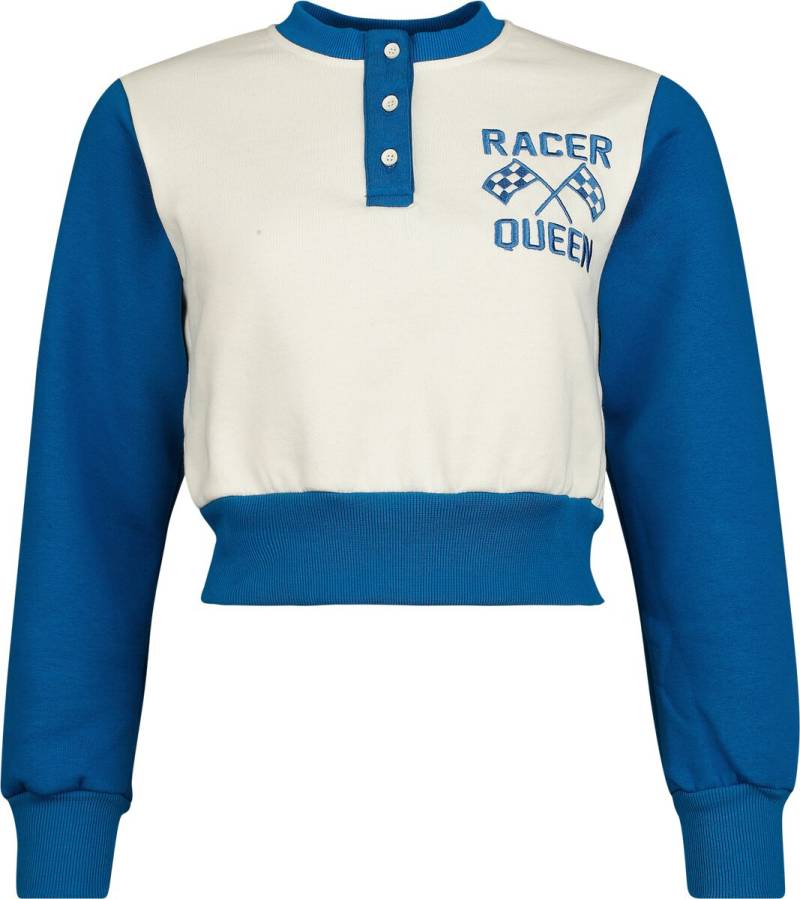 Queen Kerosin Racer Queen Sweater Sweatshirt beige dunkelblau in XL von Queen Kerosin