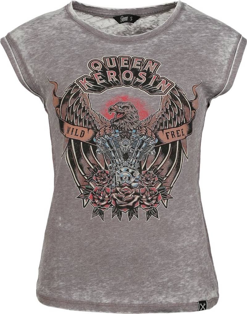 Queen Kerosin Wild Free Top grau in M von Queen Kerosin