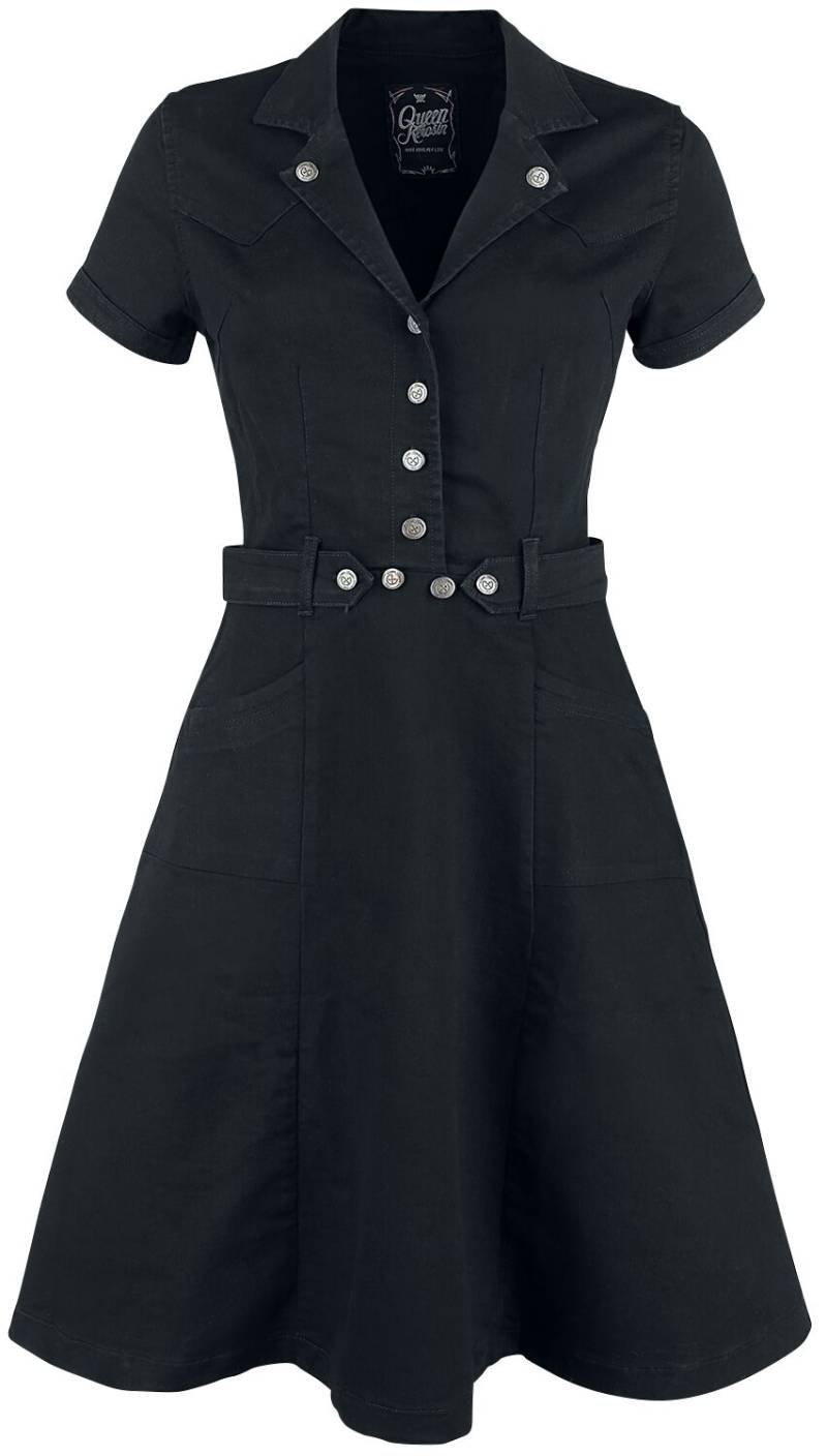 Queen Kerosin Workwear Dress Mittellanges Kleid schwarz in XXL von Queen Kerosin