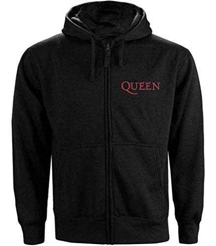 Queen 'Classic Crest' (Black) Zip Up Hoodie (Large) von Queen Merch