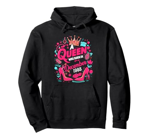 A Queen was Born In December 1988 Dezember Birthday Girl Pullover Hoodie von Queen Since December 1988 December girl women