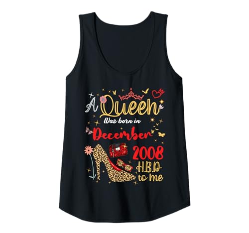 Damen Dezember Geburtstag Eine Königin wurde im Dezember 2008 geboren Dezember Tank Top von Queen Since December 2008 December girl women