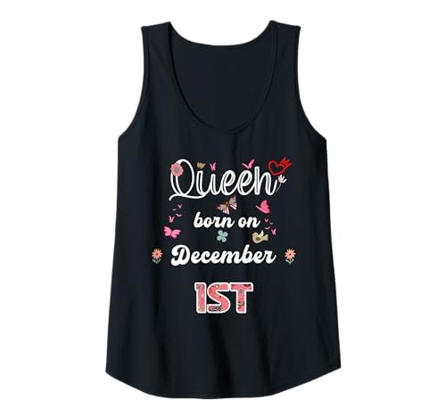 Damen Königin geboren im Dezember 1 Blumen 1. Dezember Geburtstag Tank Top Damen Königin geboren im Dezember 1 Blumen 1. Dezember Geburtstag Tank Top von Queen born in December 1 flowers 1st December