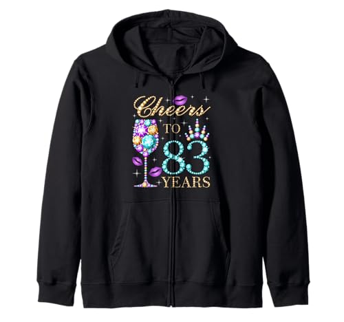 Cheers to 83 Years Old Women 83. Geburtstag Party Kapuzenjacke Cheers to 83 Years Old Women 83. Geburtstag Party Kapuzenjacke von Queen's Cheers Tees