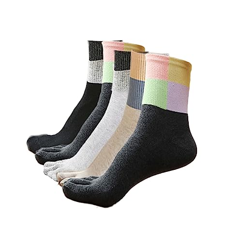 Queen.Y Frauen Zehensocken 5 Paar Laufsocken mit Fünf Fingern Sport Baumwollsocken Atmungsaktive Söckchen für Frauen Mädchen von Queen.Y