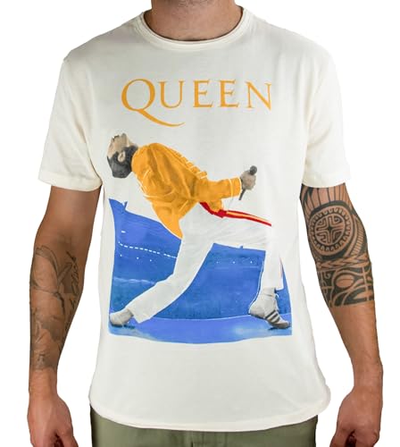 Amplified Queen Collection - Freddie Mercury Triangle Männer T-Shirt altweiß XL von Amplified