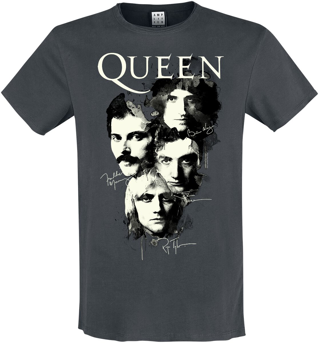 Queen Amplified Collection - Autographs T-Shirt charcoal in S von Queen