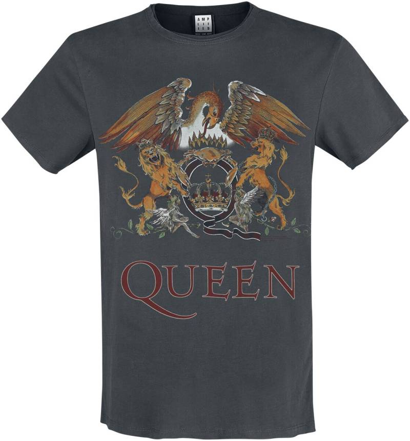 Queen Amplified Collection - Royal Crest T-Shirt charcoal in S von Queen