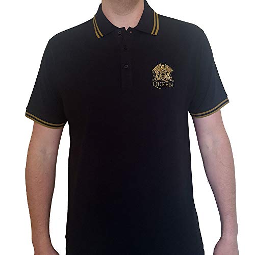 Queen 'Crest Logo' (Black) Polo Shirt (Large) von Queen