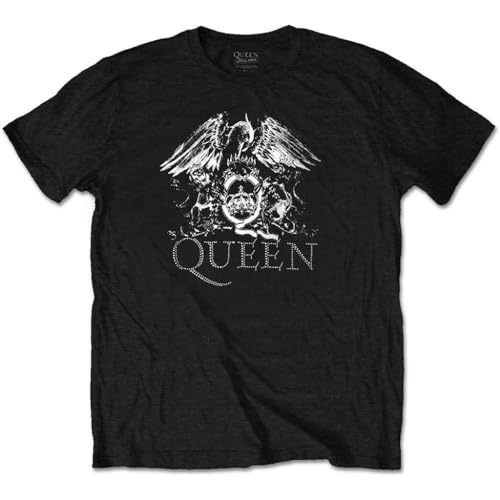 Queen 'Crest Logo Diamante' (Black) T-Shirt (Large) von Queen