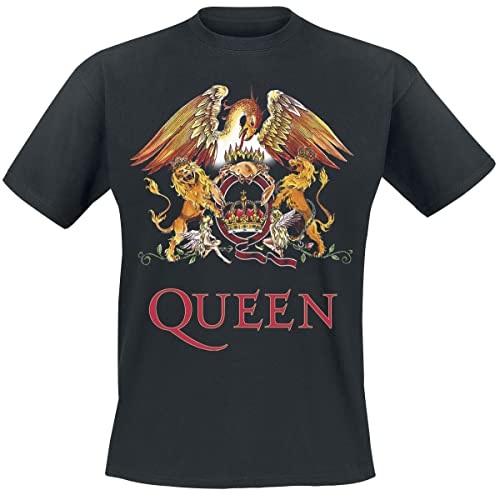 Queen Crest Vintage Männer T-Shirt schwarz 4XL 100% Baumwolle Band-Merch, Bands von Queen