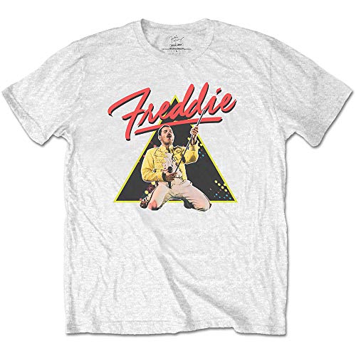 Queen 'Freddie Mercury Traingle' (White) T-Shirt (medium) von Queen