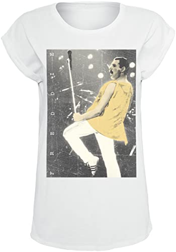 Queen Freddie - Stage Photo II Frauen T-Shirt weiß XL 100% Baumwolle Band-Merch, Bands von Queen