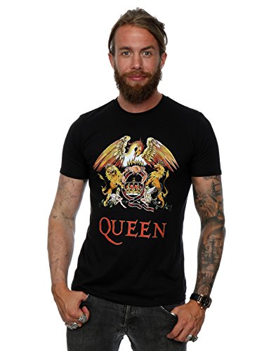 Queen Herren Crest Logo T-Shirt, Schwarz, XXL,Schwarz von Queen