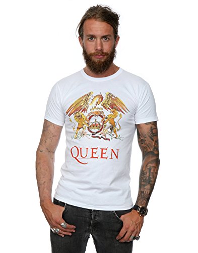 Queen Herren Crest Logo T-Shirt Large Weiß von Queen