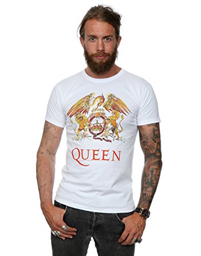 Queen Herren Crest Logo T-Shirt Medium Weiß von Queen