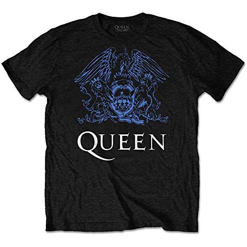 Queen Herren T-Shirt Blue Crest schwarz von Queen