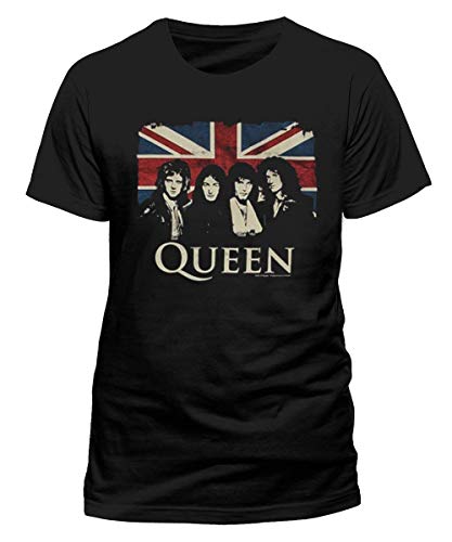 Queen Herren T-Shirt Vintage Union Jack schwarz von Queen